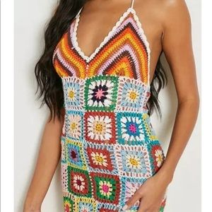 Premium Patchwork Crochet Knitted Dress